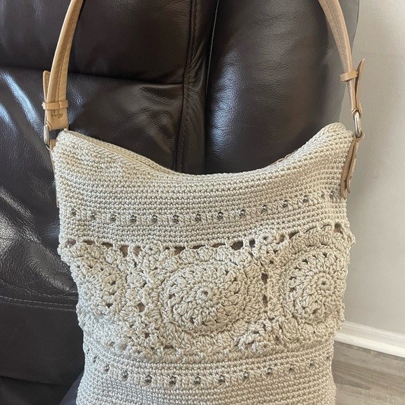 The Sak Sequoia Hand Crochet Hobo Shoulder Bag W/ Metallic Underlay - Picture 4 of 13